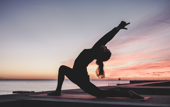 Sarah doing morning yoga